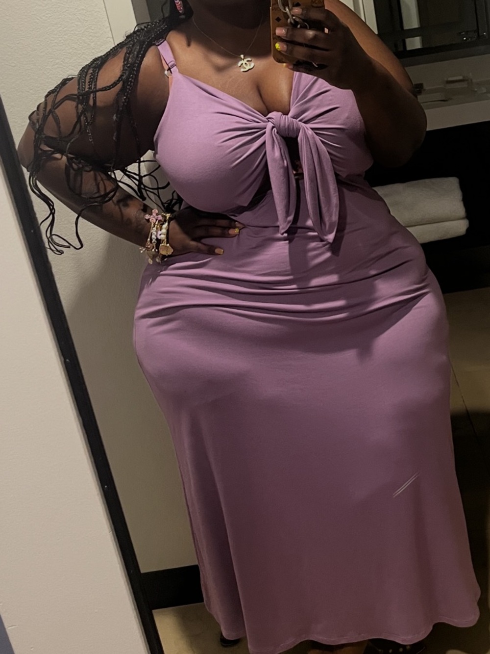 Eloquii Lilac Knot-Tie Maxi Dress
